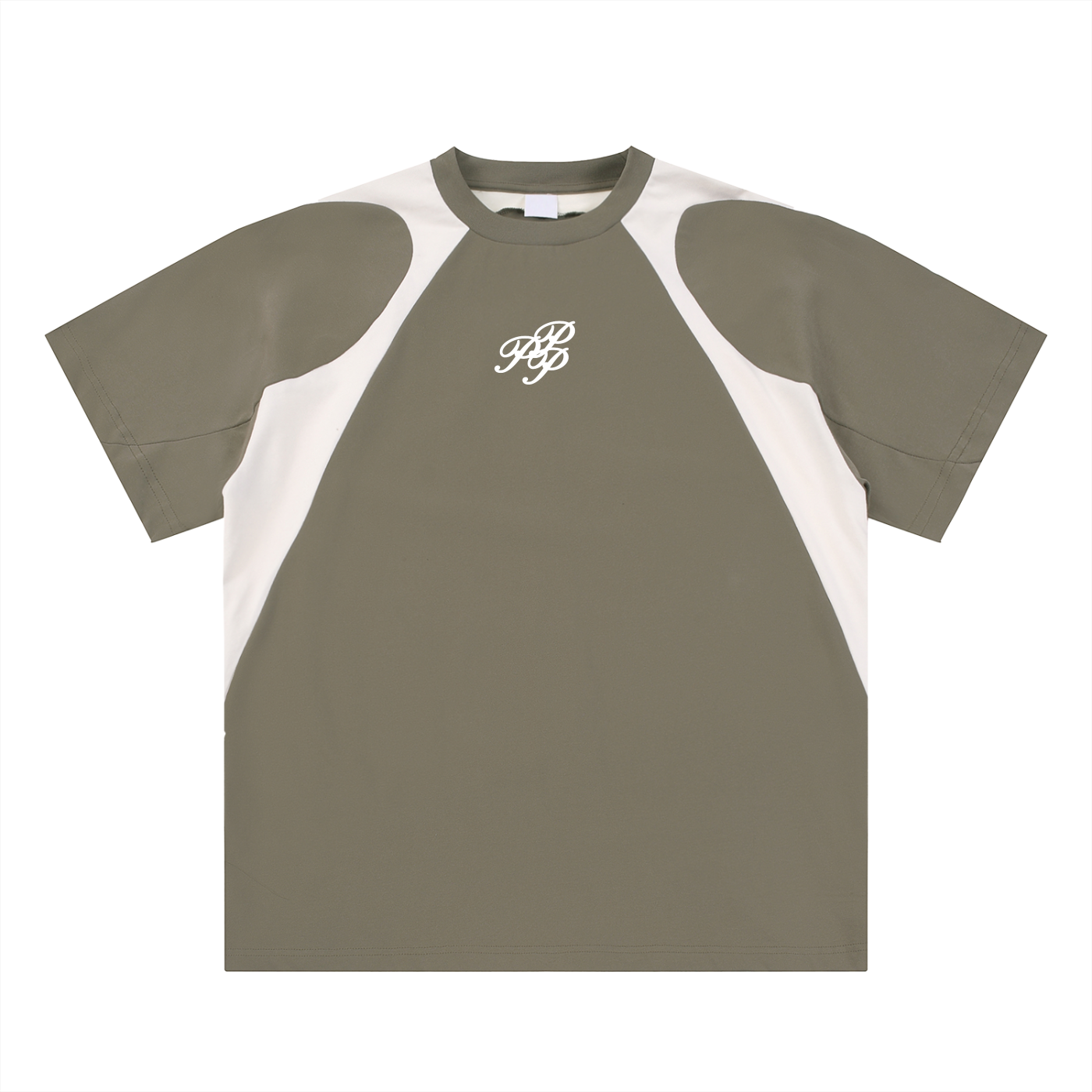 Contrast Panel Cotton T-Shirt