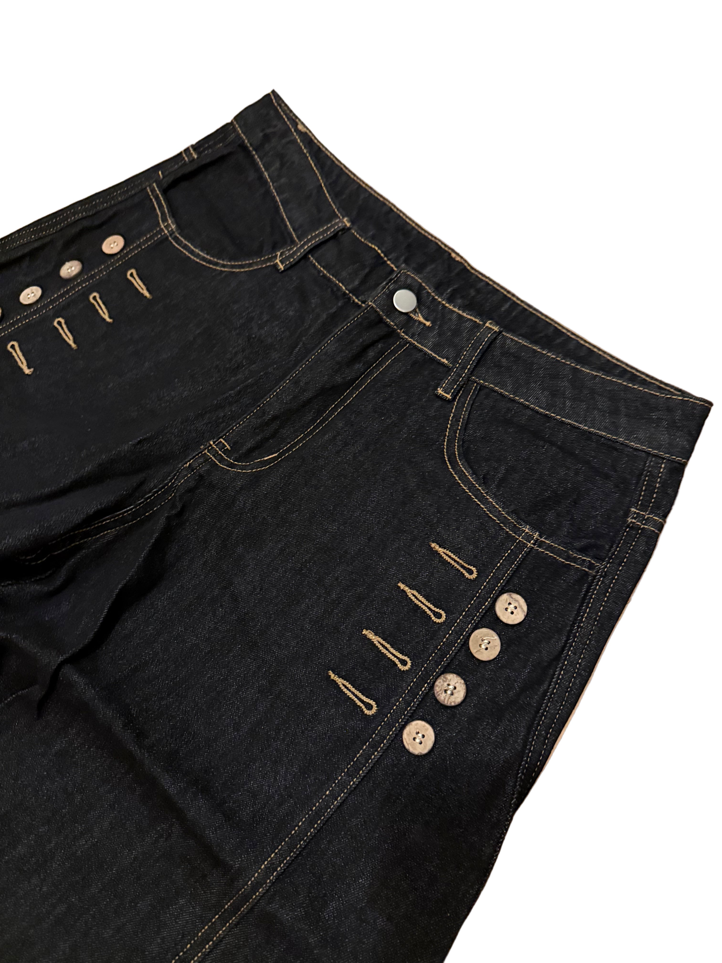 WIDE BLACK DENIM JEANS