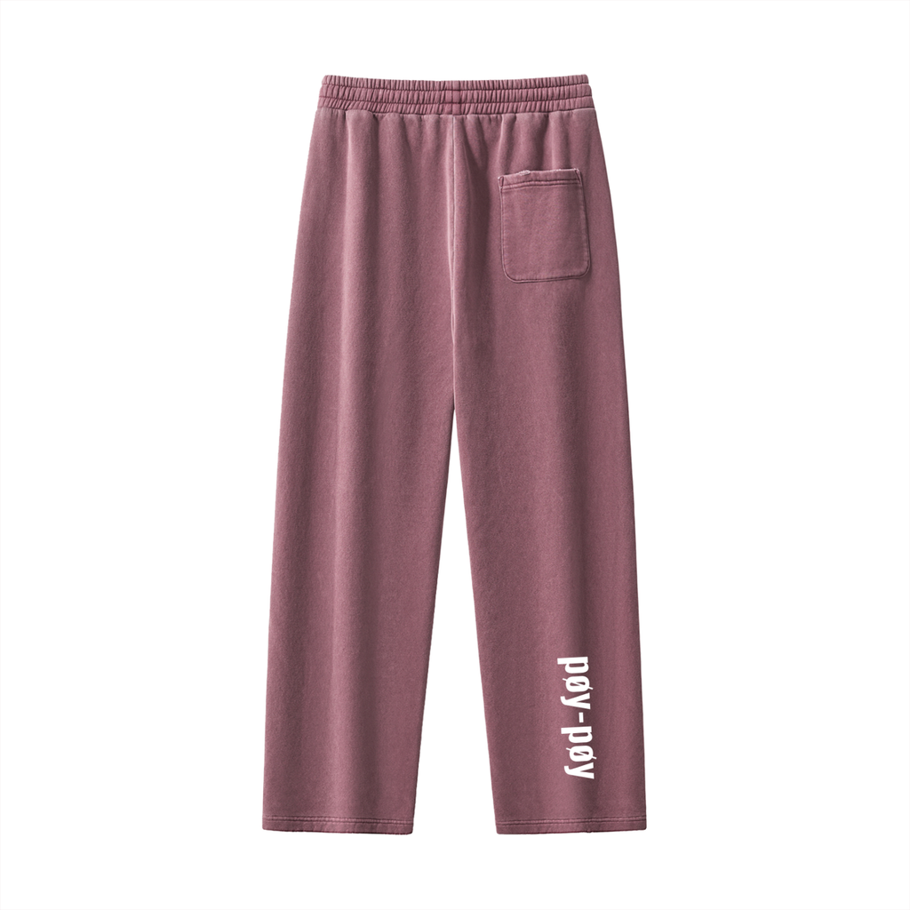 Frayed Enzyme Washed Fleece Sweatpants