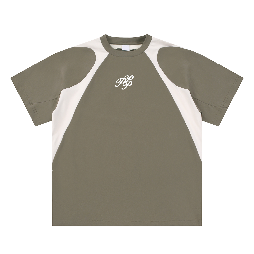Contrast Panel Cotton T-Shirt