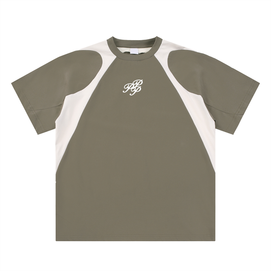 Contrast Panel Cotton T-Shirt